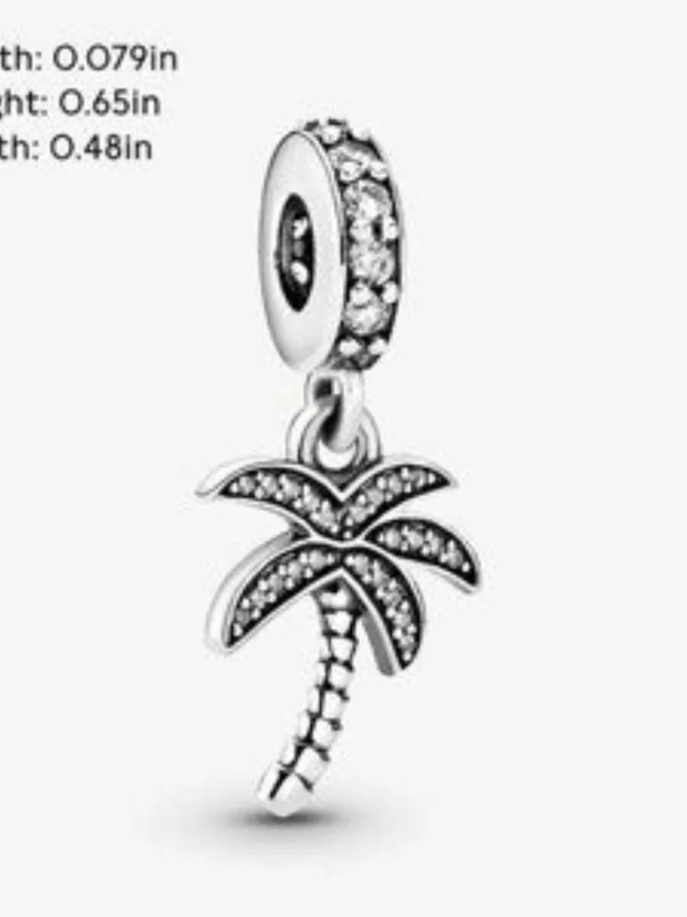 Pandora Sparkling Palm Tree Dangle Charm Sterling Silver
